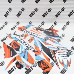 Наклейки на пластик (комплект), оранж.-голубой KOVI 250-4Т (CB250 ADVANCE) Наклейки на пластик (комплект), оранж.-голубой KOVI 250-4Т (CB250 ADVANCE)