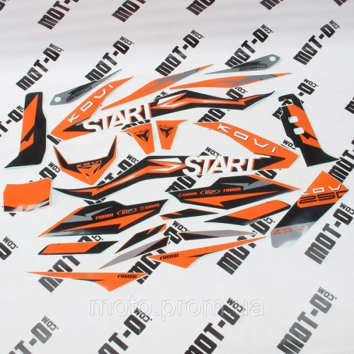 Наклейки на пластик (комплект), оранжевый KOVI 250-4Т (CB250 START)