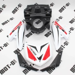Обтічник фари у зборі, червоно-білий Shineray XY200GY-6С Обтічник фари у зборі, червоно-білий Shineray XY200GY-6С