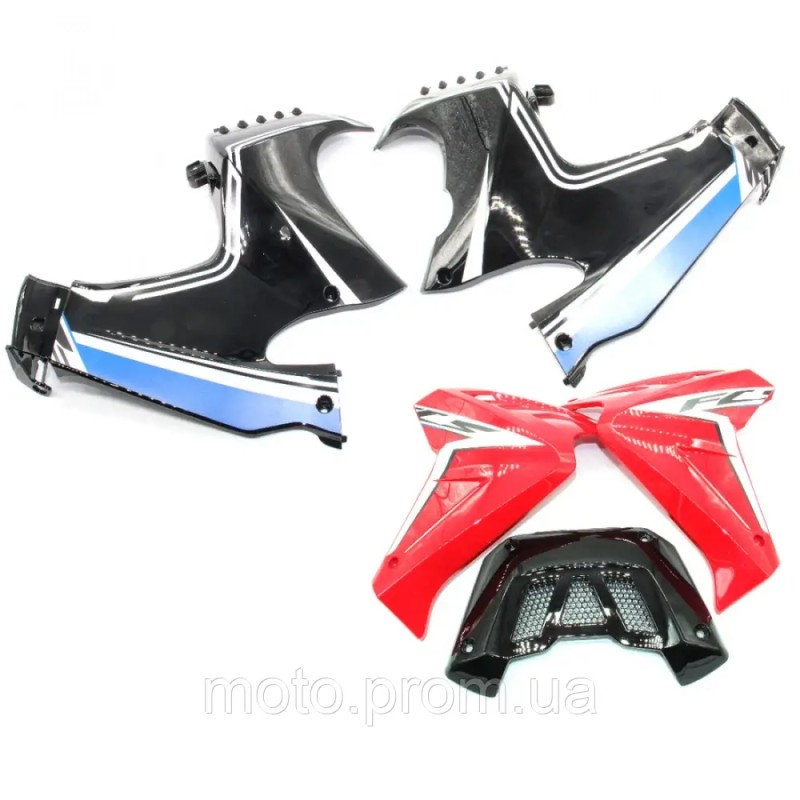 Пластик бака боковой (л+п), черно-красный KOVI FCS 250
