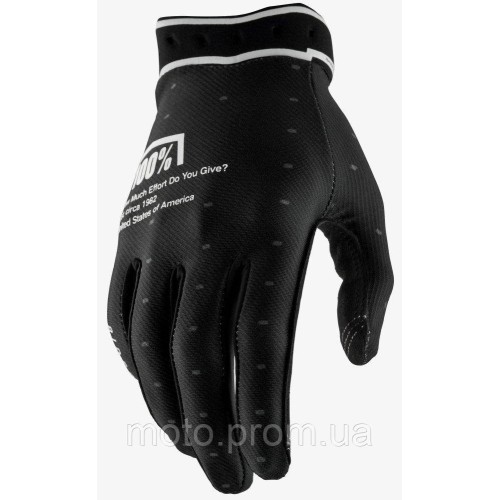 Перчатки 100% RIDEFIT Glove [Dark Black], L (10)