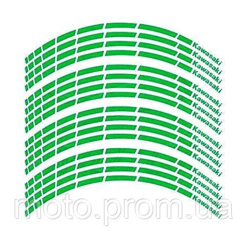 Наклейка на обід колеса Kawasaki Green