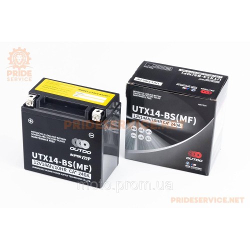 УЦЕНКА Аккумулятор 12V14Аh UTX14-BS(MF) кислотный (L150*W85*H145мм) (вмятина на корпусе, напряжение 12,8V)