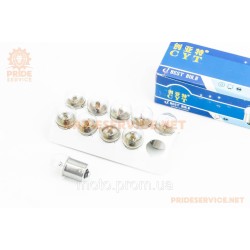 Лампа поворотника BA15S (з цоколем), біла 12V/10W G18, к-кт 10шт Лампа поворотника BA15S (з цоколем), біла 12V/10W G18, к-кт 10шт