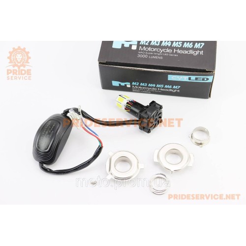 Лампа фари діодна LED-6 SUPER (к-кт різних кріплень) зі стабілізатором+стробоскоп