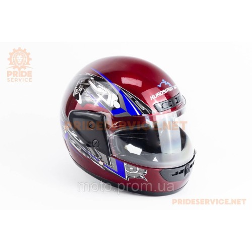 Шлем интеграл HF-101 M, красный с рисунком Q23-BL