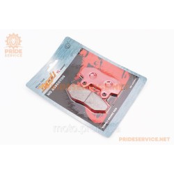 Тормозные колодки дисковые без уха (Viper-RACE/STORM/CG/СВ/HONDA-LS125;NSR 50;MBX 50/LIFAN/KYMCO-Pulsar/LONCIN), красные YL-F018