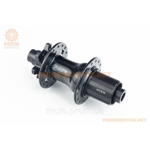 Втулка задня MTB алюмінієва 14Gx32H під касету 8-10з, Disk-brake, пром-підшипники, кріпл. під вісь 12мм, чорна WB-241