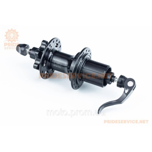 Втулка задня MTB алюмінієва 14Gx32H під касету 8-11зв, Disk-brake, 4 промпідшипники 6001 2RS, кріпл. ексцентрик, чорна U-B25RQR