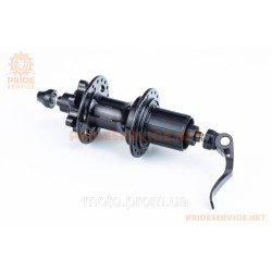 Втулка задня MTB алюмінієва 14Gx36H під касету 8-11зв, Disk-brake, 4 пром-підшипники 6001 2RS, кріпл. ексцентрик, чорна U-B25RQR Втулка задня MTB алюмінієва 14Gx36H під касету 8-11зв, Disk-brake, 4 пром-підшипники 6001 2RS, кріпл. ексцентрик, чорна U-B25RQR