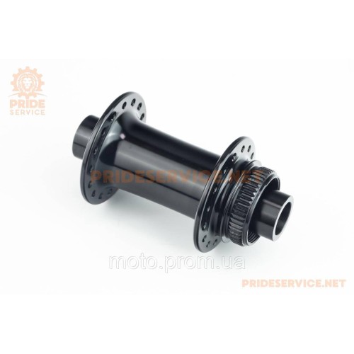 Втулка передняя MTB алюминиевая 14Gx32H, Disk-brake Center Lock, 2 пром-подшипники, крепл. под ось 15мм, чёрная WB-T01