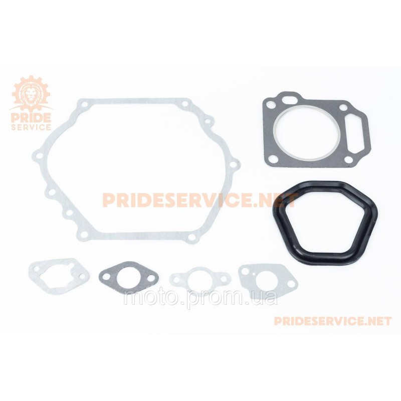 Прокладки двигателя 177F-77мм, к-кт 7 деталей, (паронит, резина)