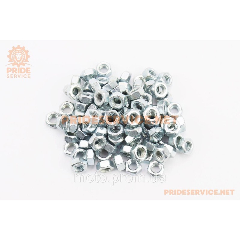 Гайка М8x1,25мм 6 цб DIN934, к-кт 100шт