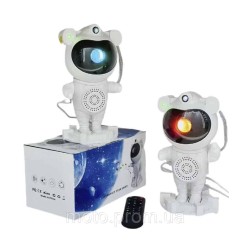 Нічник проектор космонавт-2 на підставці 25см, USB, пульт, BlueTooth 1/24