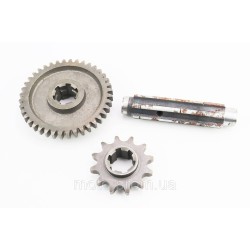 Редуктор фрезы R175/180N/190N/195N - Вал первичный + звезда Z-12 + Шестерня Z-40 81-1 Редуктор фрезы R175/180N/190N/195N - Вал первичный + звезда Z-12 + Шестерня Z-40 81-1