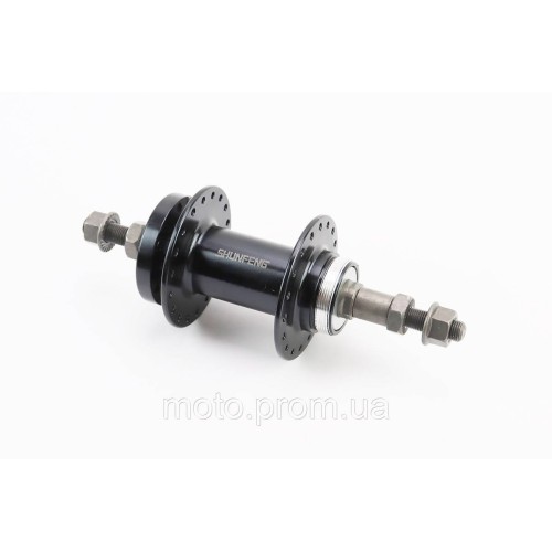 Втулка задня MTB алюмінієва 14Gx36H під вільнобіг, Disk-brake, кріпл. гайка, чорна SF-A210R