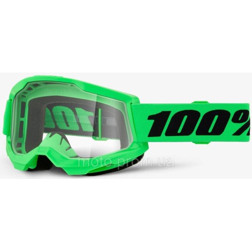Окуляри 100% STRATA 2 Goggle [Neon Green], Clear Lens