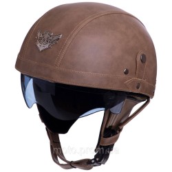 Мотошолом VINTAGE каска ретро з окулярами коричнева Harley XL Мотошолом VINTAGE каска ретро з окулярами коричнева Harley XL