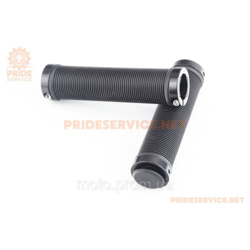 Ручки руля 130мм с зажимом Lock-On с двух сторон, чёрные U-151A (TPE)