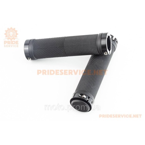 Ручки керма 130мм з затискачем Lock-On з двох сторін, чорні U-165A (TPE)
