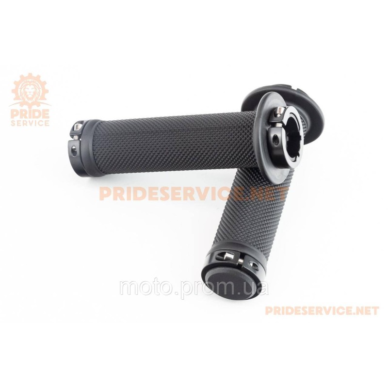 Ручки руля 130мм с зажимом Lock-On с двух сторон, чёрные U-196 (TPE)