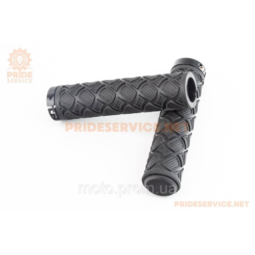 Ручки руля 130мм с зажимом Lock-On, чёрные U-078 (TPE)