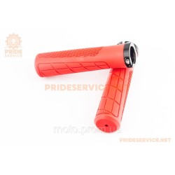 Ручки руля 135мм с зажимом Lock-On, красно-чёрные U-047 (TPE) Ручки руля 135мм с зажимом Lock-On, красно-чёрные U-047 (TPE)