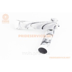 Ручки руля BMX 165мм, бело-чёрные U-070A (TPE) Ручки руля BMX 165мм, бело-чёрные U-070A (TPE)