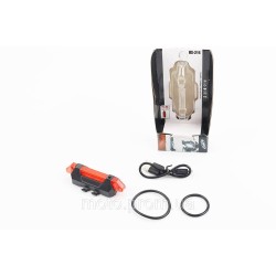 Фонарь задний 5 диодов 15 lumen, Li-ion 3.7V 330mAh зарядка от USB, влагозащитный, BS-216/DС-918 Фонарь задний 5 диодов 15 lumen, Li-ion 3.7V 330mAh зарядка от USB, влагозащитный, BS-216/DС-918