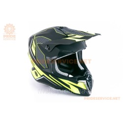 Шолом кросовий (стандарт DOT/ECE) HD-806-1 XL (61см), чорно-салатовий мат