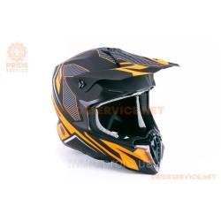 Шолом кросовий (стандарт DOT/ECE) HD-806-2 XL (61см), чорно-помаранчевий мат