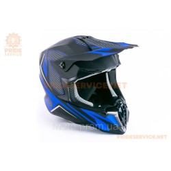 Шолом кросовий (стандарт DOT/ECE) HD-806-3 L (59-60см), чорно-синій мат