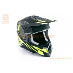 Шолом кросовий (стандарт DOT/ECE) JUNIOR HD-806-10 DAZZING M (51-52см), чорно-салатовий мат