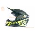Шлем кроссовый (стандарт DOT/ECE) JUNIOR HD-806-10 DAZZING XL (55-56см), чёрно-салатовый мат