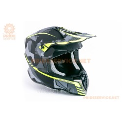 Шолом кросовий (стандарт DOT/ECE) JUNIOR HD-806-8 XL (55-56см), чорно-салатовий мат