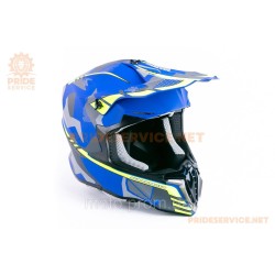 Шолом кросовий (стандарт DOT/ECE) JUNIOR HD-806-9 M (51-52см), синьо-салатовий мат