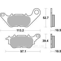 Гальмівні колодки SBS Racing Rear Brake Pads, Carbon Tech Гальмівні колодки SBS Racing Rear Brake Pads, Carbon Tech
