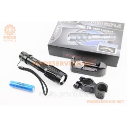 Фонарь передний 1 диод 2800 lumen алюминиевый, Li-ion 3.7V 4200mAh с зарядкой, влагозащитный, чёрный BL-1836 Фонарь передний 1 диод 2800 lumen алюминиевый, Li-ion 3.7V 4200mAh с зарядкой, влагозащитный, чёрный BL-1836
