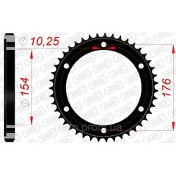 Зірка AFAM 530 Steel Chainwheel - Honda [Black], 43z