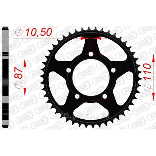 Зірка AFAM 520 Steel Chainwheel - Suzuki [Black], 46z