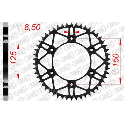 Зірка AFAM 520 SLK-Steel Chainwheel - KTM [Black], 47z