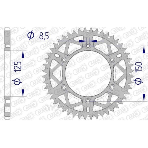 Зірка AFAM 520 AL-Grooved Chainwheel - KTM [Gun Metal], 46z