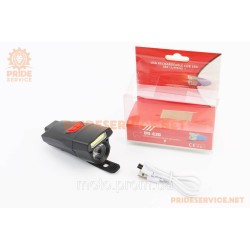 Ліхтар передній 1+7 діодів 360 lumen, Li-ion 3.7V 500mAh зарядка від USB, вологозахисний, чорний BG-C20 Ліхтар передній 1+7 діодів 360 lumen, Li-ion 3.7V 500mAh зарядка від USB, вологозахисний, чорний BG-C20