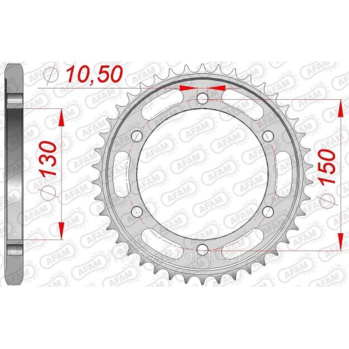 Зірка AFAM 525 Steel Chainwheel - Yamaha [Black], 46z