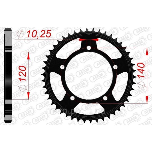 Зірка AFAM 525 Steel Chainwheel - Suzuki [Black], 42z