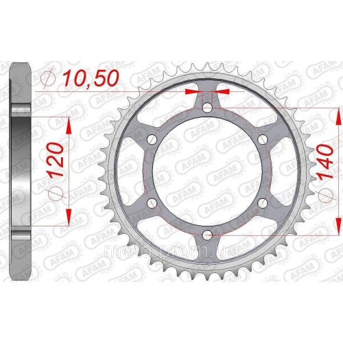 Зірка AFAM 530 Steel Chainwheel - Kawasaki [Silver], 42z