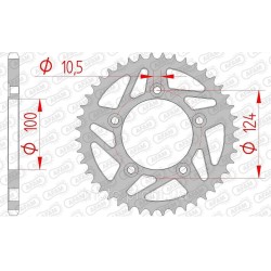 Зірка AFAM 520 Steel Chainwheel - Ducati [Silver], 43z