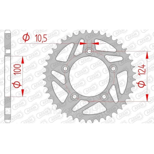 Зірка AFAM 520 Steel Chainwheel - Ducati [Silver], 43z