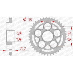 Зірка AFAM 520 Steel Chainwheel - Ducati [Silver], 43z