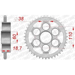 Зірка AFAM 520 Steel Chainwheel - Ducati [Silver], 43z
